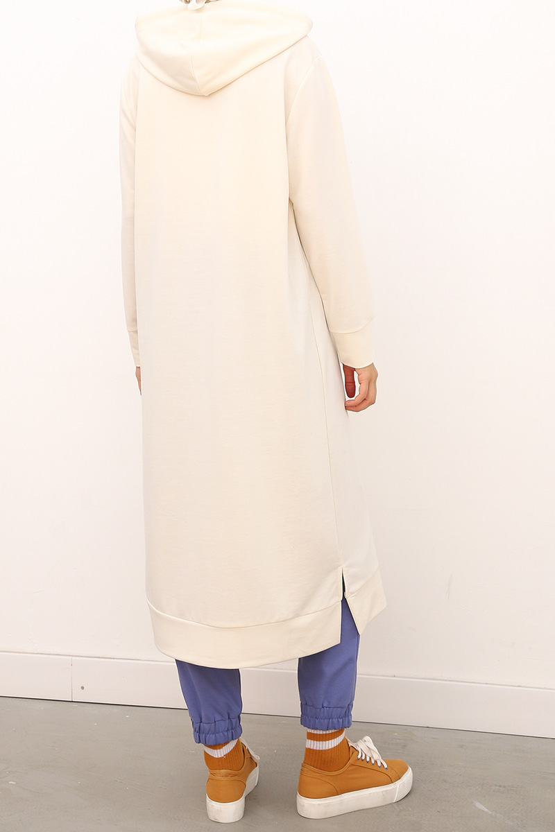 Hooded Lace Detailed Comfy Tunic