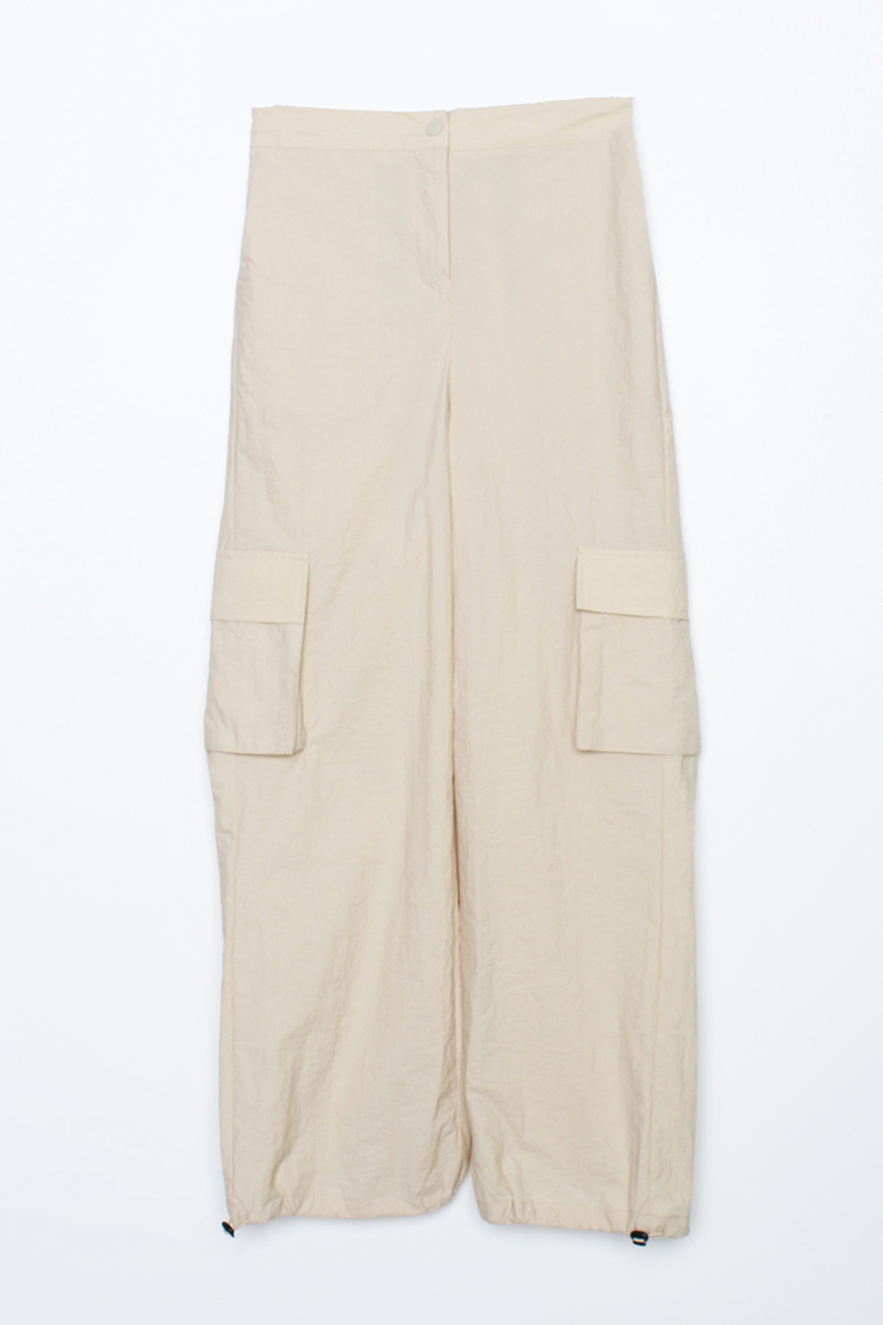 Cargo Pocket Pleated Parachute Trousers