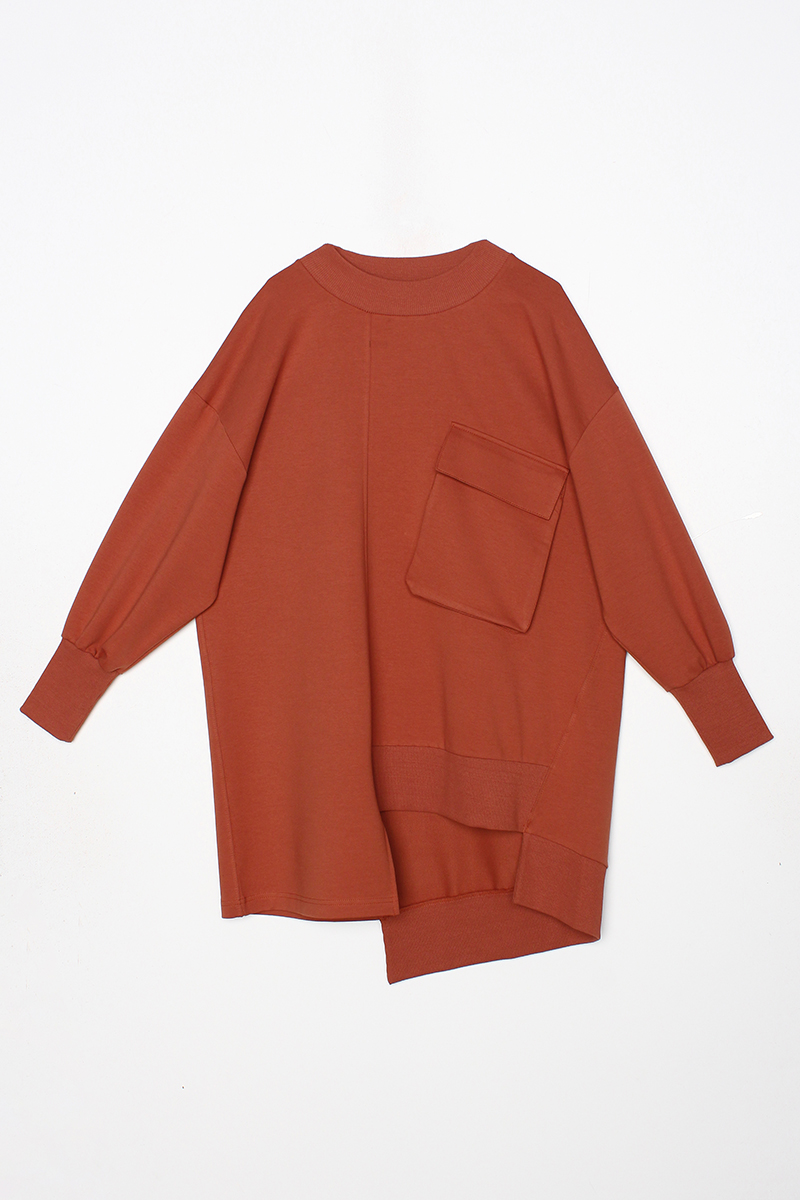 Oversize Camisole Garnish Asymmetrical Sweat Tunic