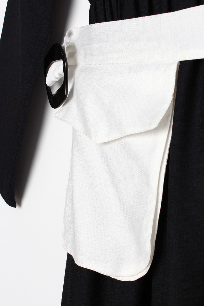 Elastic Waist Belt With Pocket Detailed Viscose Dress