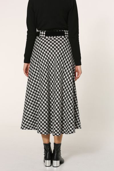 BELTED PLAID SKIRT
