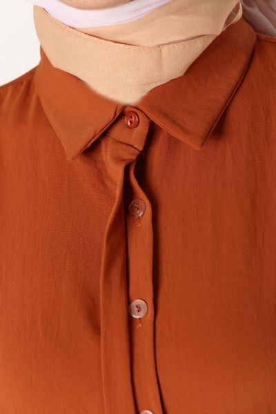 Belted Hidden Button Shirt Tunic