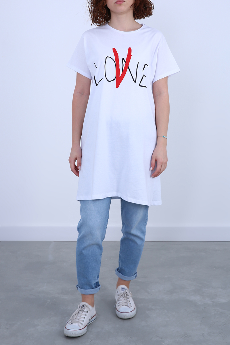 100% Cotton Short Sleeve Love Printed T-shirt
