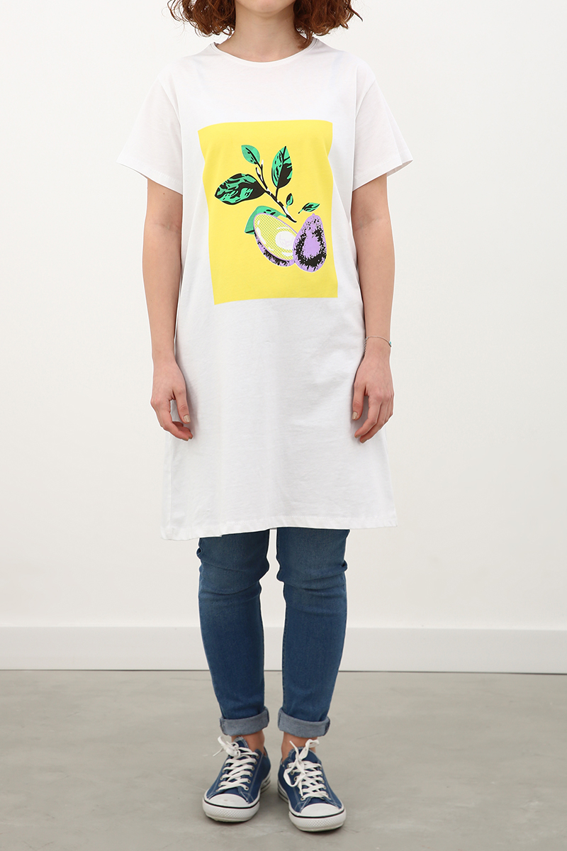 100% Cotton Short Sleeve Avocado Printed T-shirt