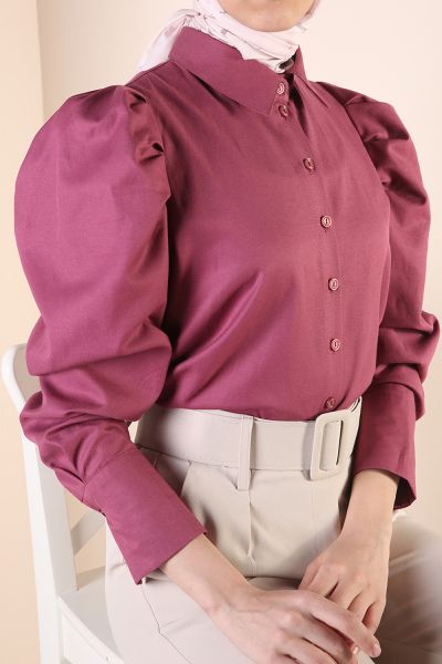 Sleeve Pleated Shirt Tunic