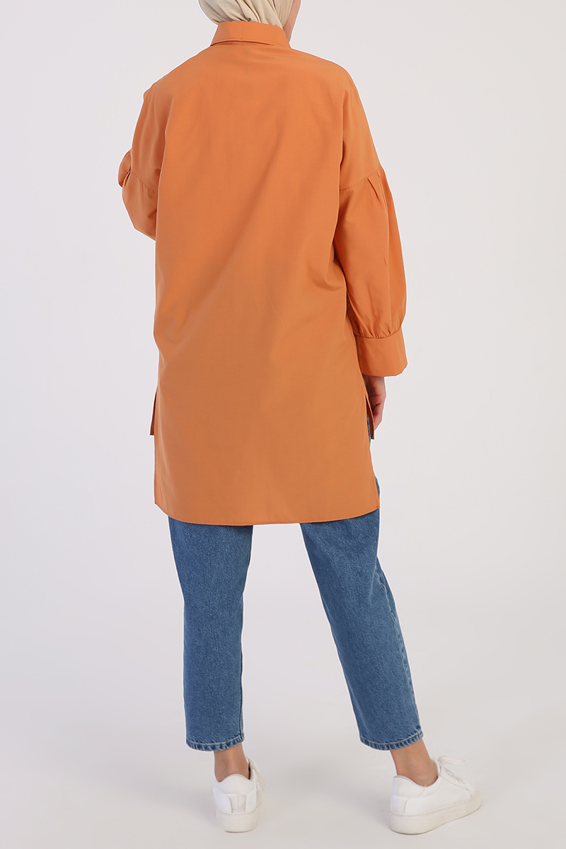 Pleated Sleeve Detailed Comfy Tunic