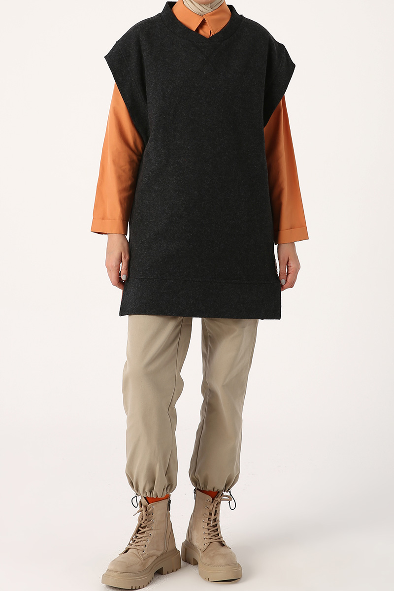 Oversize V Neck Comfy Sweater Vest
