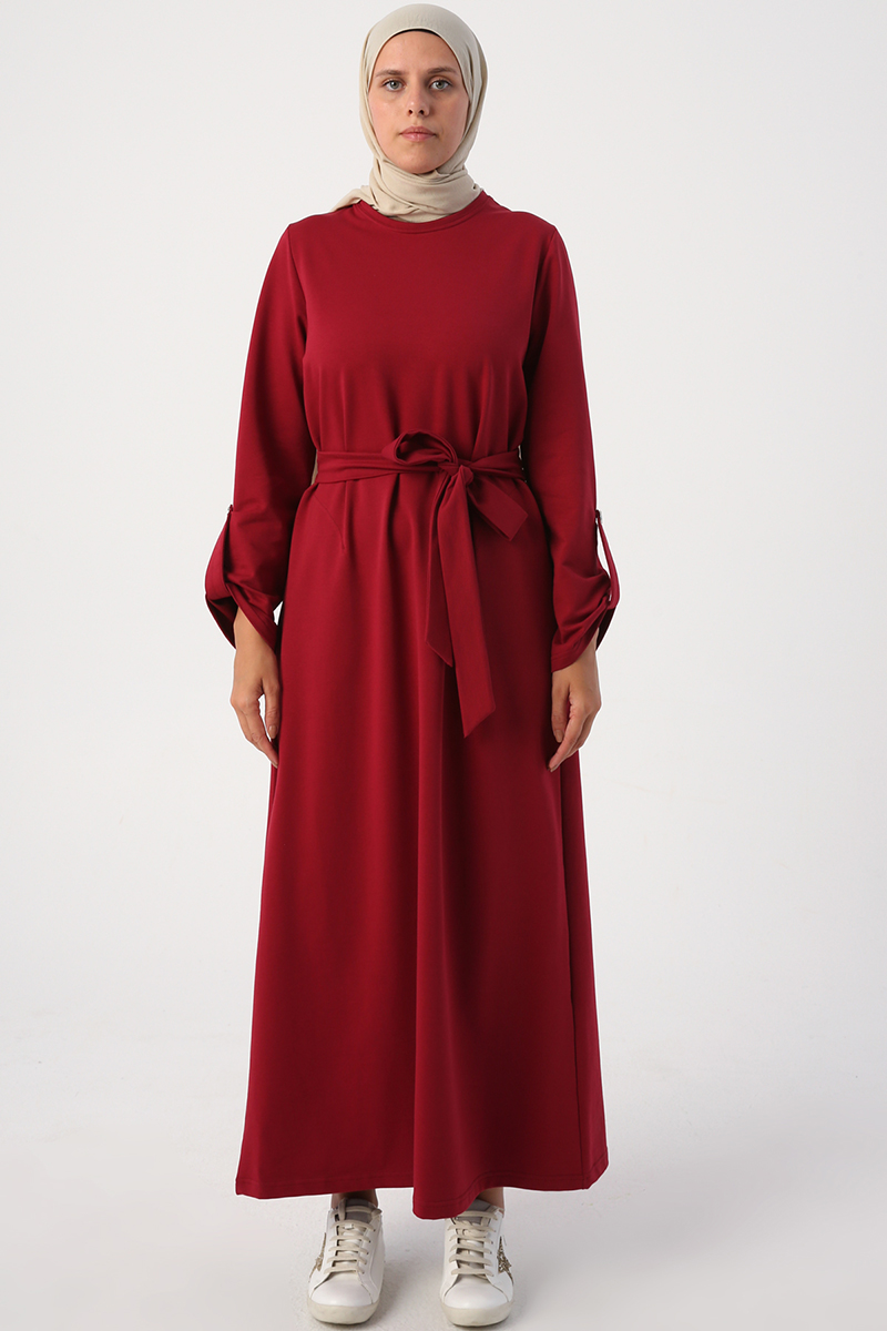Belted Dress With Epaulette Sleeves
