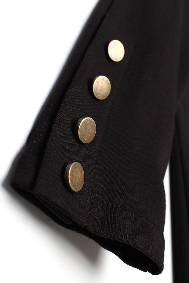Button Sleeve Detail Cotton Dress