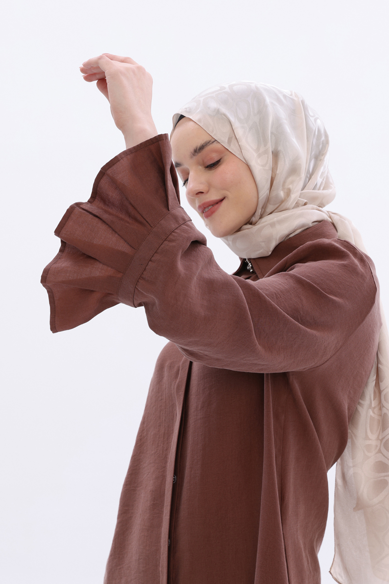 Sleeves Ruffled Hidden Patented Side Pockets Abaya
