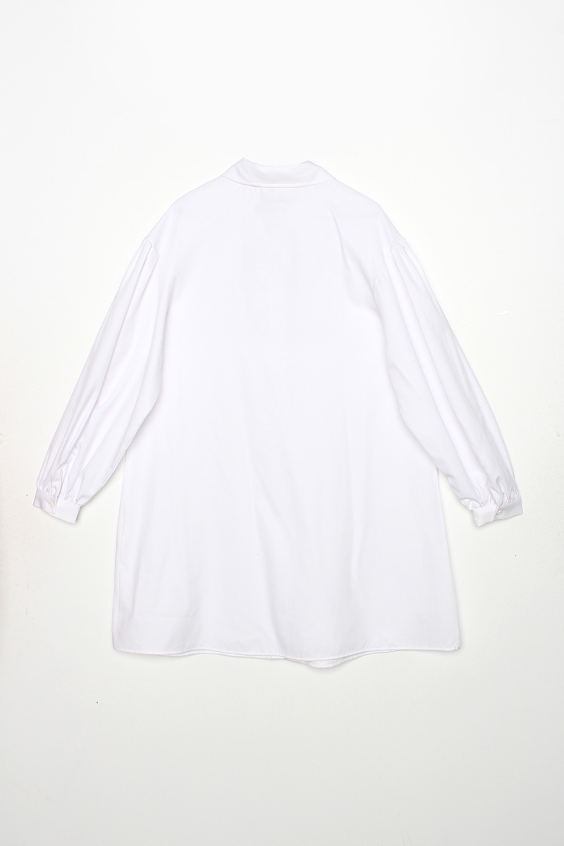 Pleated Sleeve Comfy Shirt Tunic