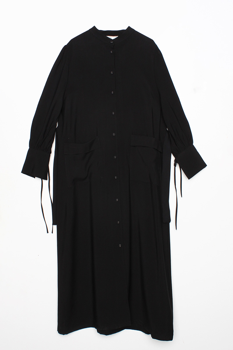 Sleeve Strap Detail Self Belted Abaya