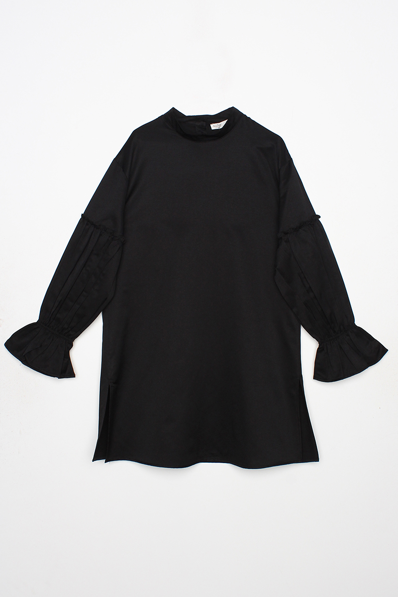 Frill Detailed Tunic With Elastic Sleeve