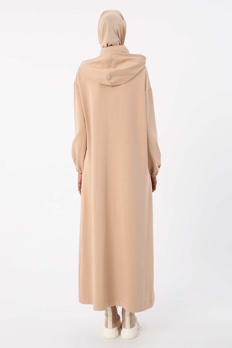 Hooded Dress with Elasticated Sleeve
