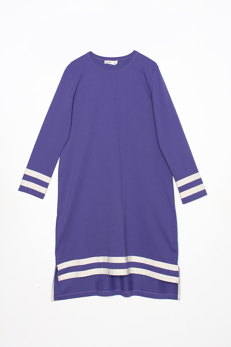100% Cotton Sleeve And Skirt Striped Tunic