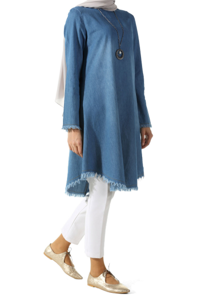 Denim Tunic with Necklace