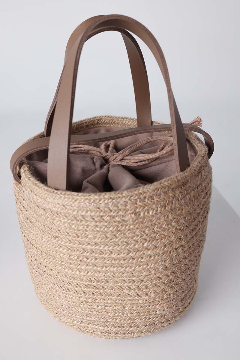 Small Size Hand And Shoulder Round Straw Bag
