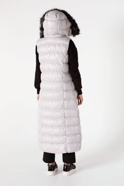 Hooded Furry Zippered Vest