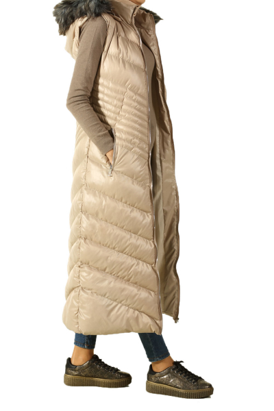 Furry Hooded Zippered Vest