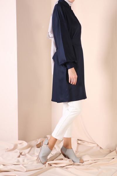 Vicose Peasant Sleeve Belted Tunic