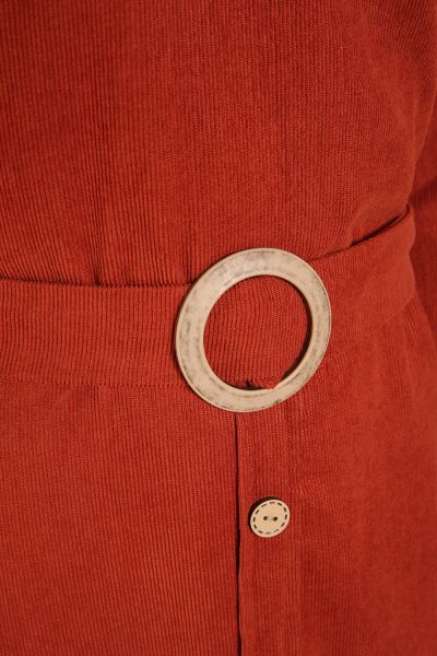 Kemerli Düğme Detay Elbise