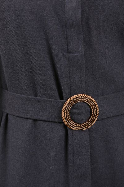 Self Belted Button Detailed Long Shirt Dress