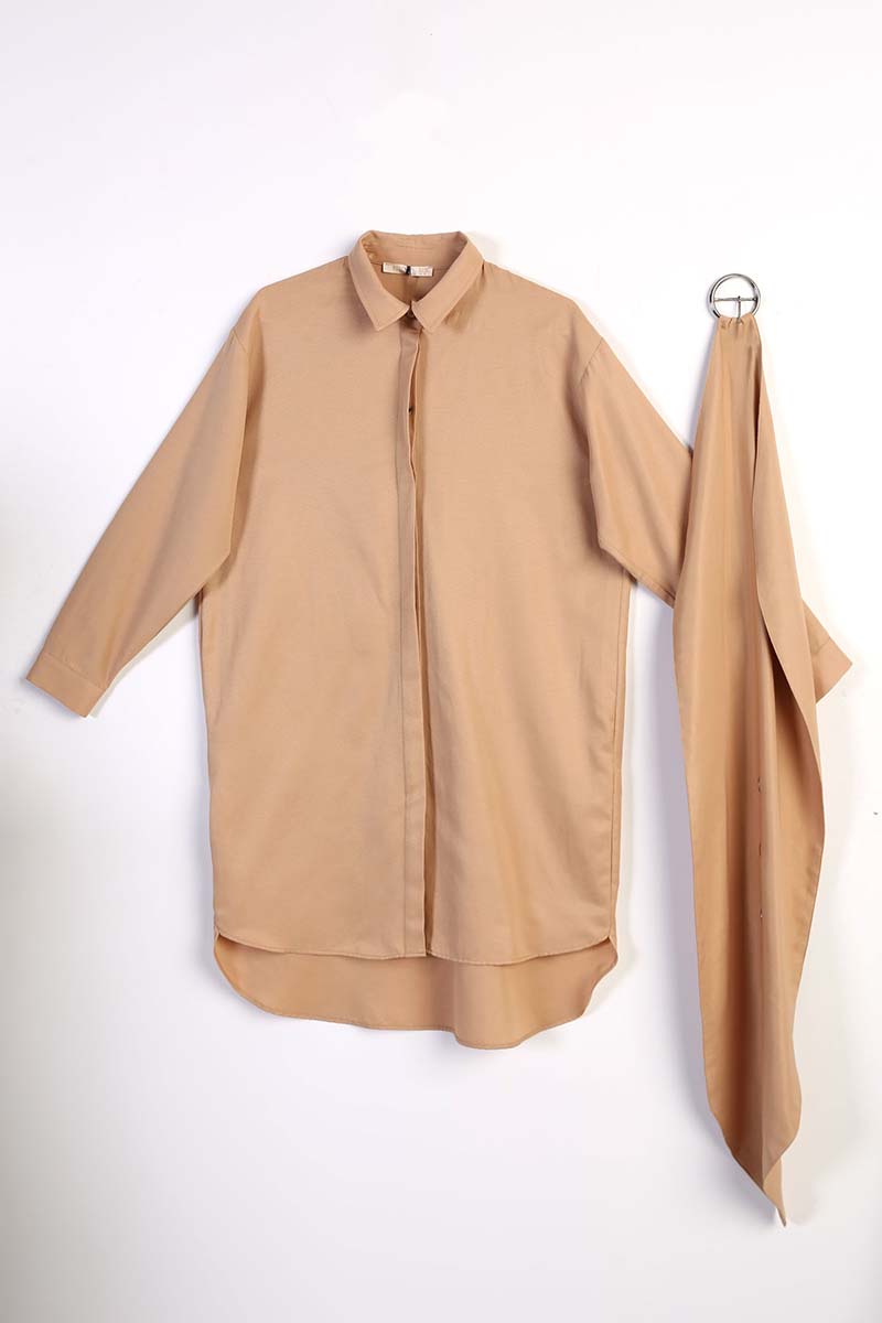 Belted Comfy Shirt Tunic