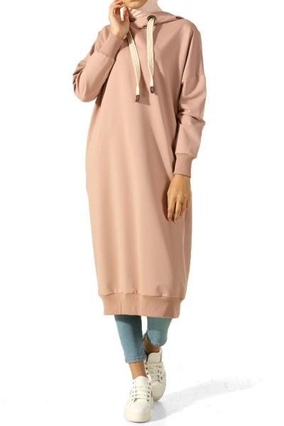 T Sleeve Combed Cotton Tunic With Eyelet