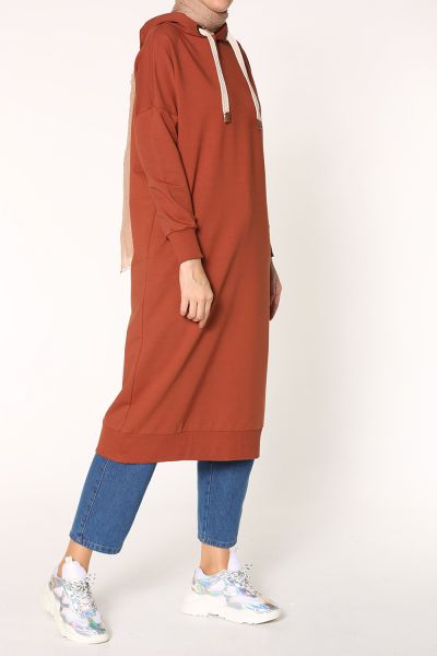 T Sleeve Combed Cotton Tunic With Eyelet