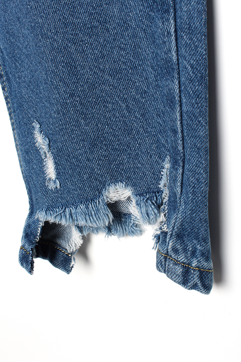 100% Cotton Laser Cut Denim Trousers