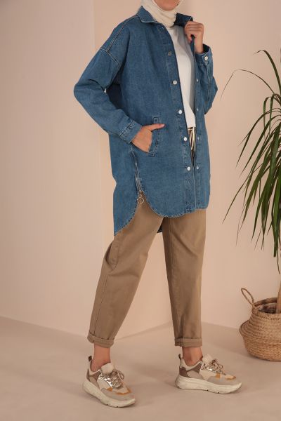 Çıtçıtlı Fermuarlı Cepli Jean 
