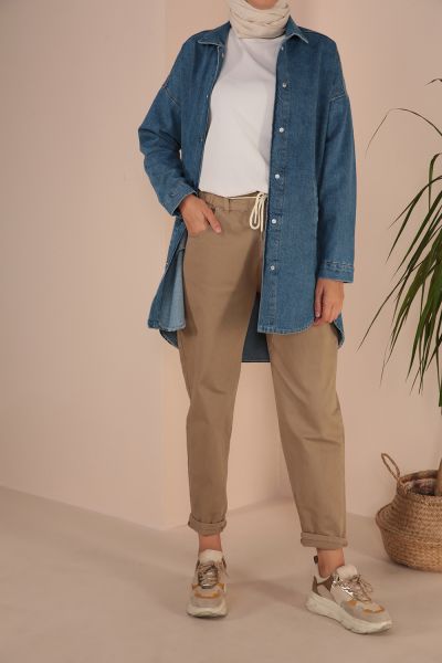 Çıtçıtlı Fermuarlı Cepli Jean 