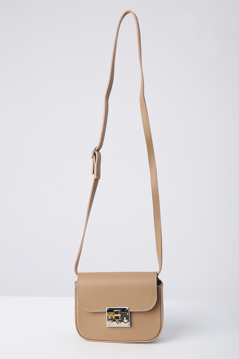 Mini Faux Leather Bag with Metal Detail
