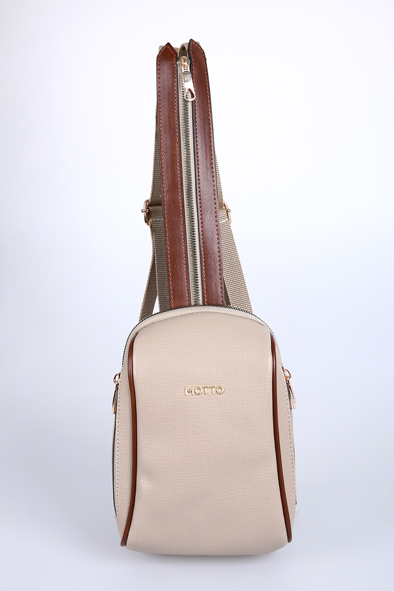 Lined Zippered Backpack And Courier Bag