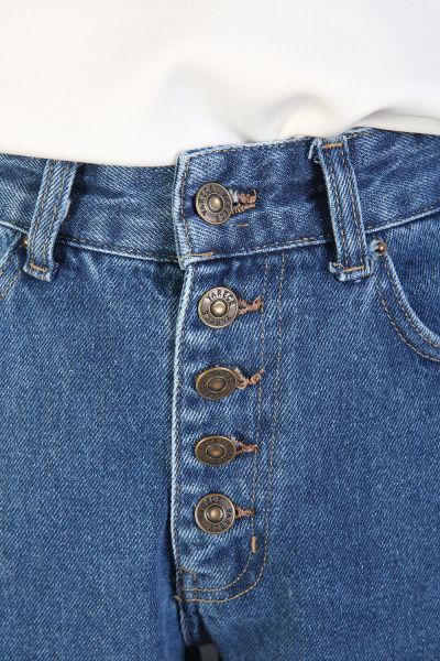 High Waist Button Front Mom Jeans