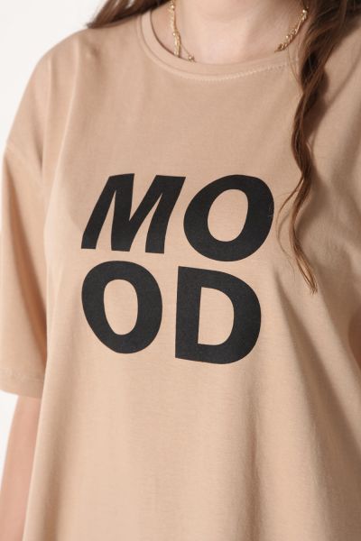 Mood Baskılı Kısa Kol T-Shirt
