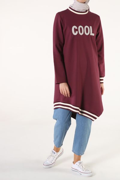 Embroidered Combed Cotton Sweatshirt Tunic