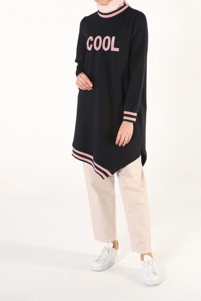 Embroidered Combed Cotton Sweatshirt Tunic