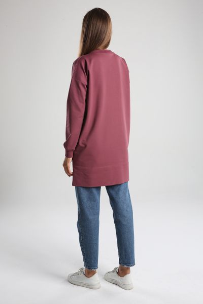 Embroidered Sweatshirt Tunic