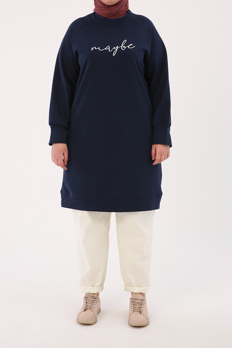 Comfy Embroidered Sweatshirt Tunic