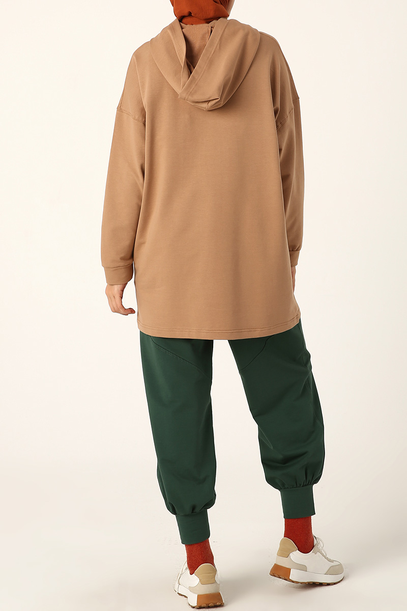 Embroidered Hooded Sweat Tunic