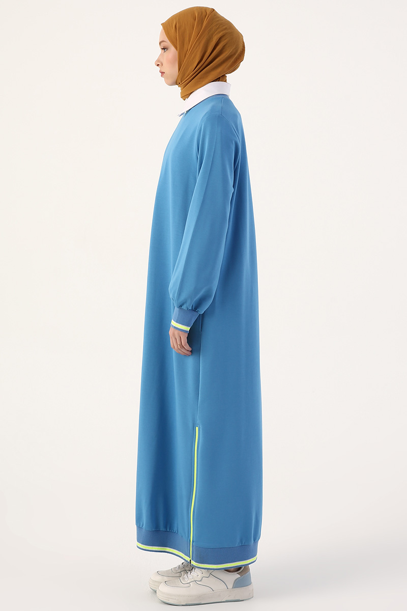 Neon Ribanalı Fermuarlı Elbise