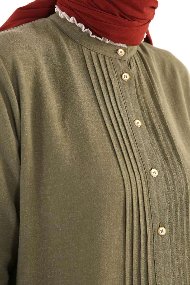 Pleated Long Linen Tunic