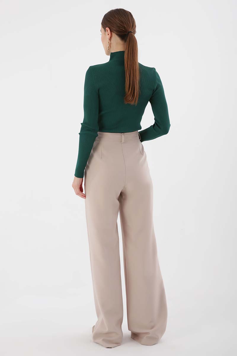 Ribbed Palazzo Trousers