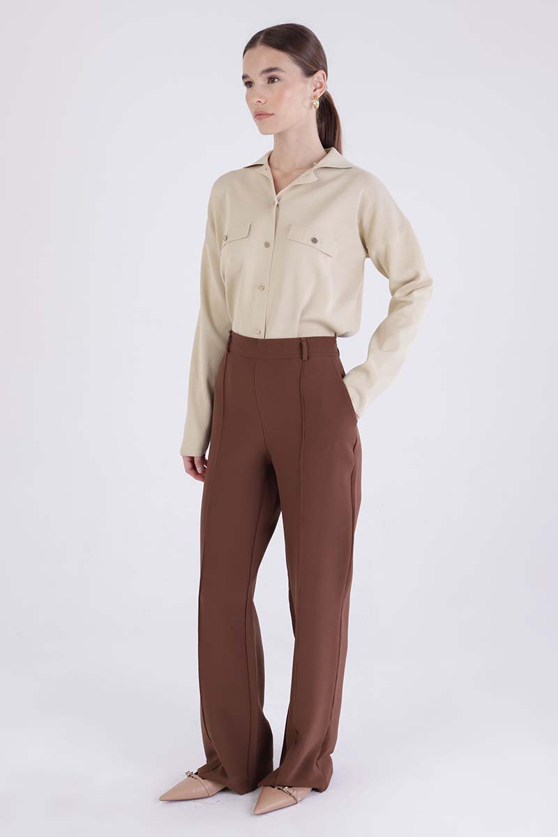 Ribbed Palazzo Trousers