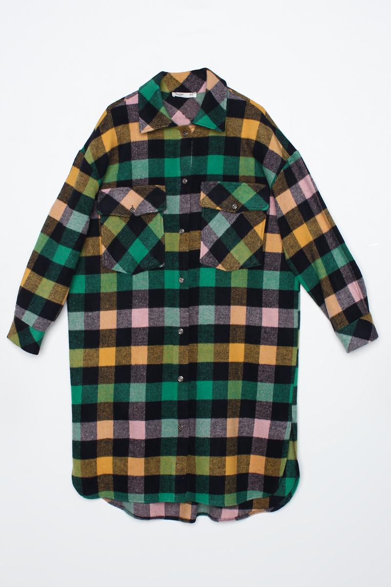 Lumberjack Plaid Pattern Shirt Tunic