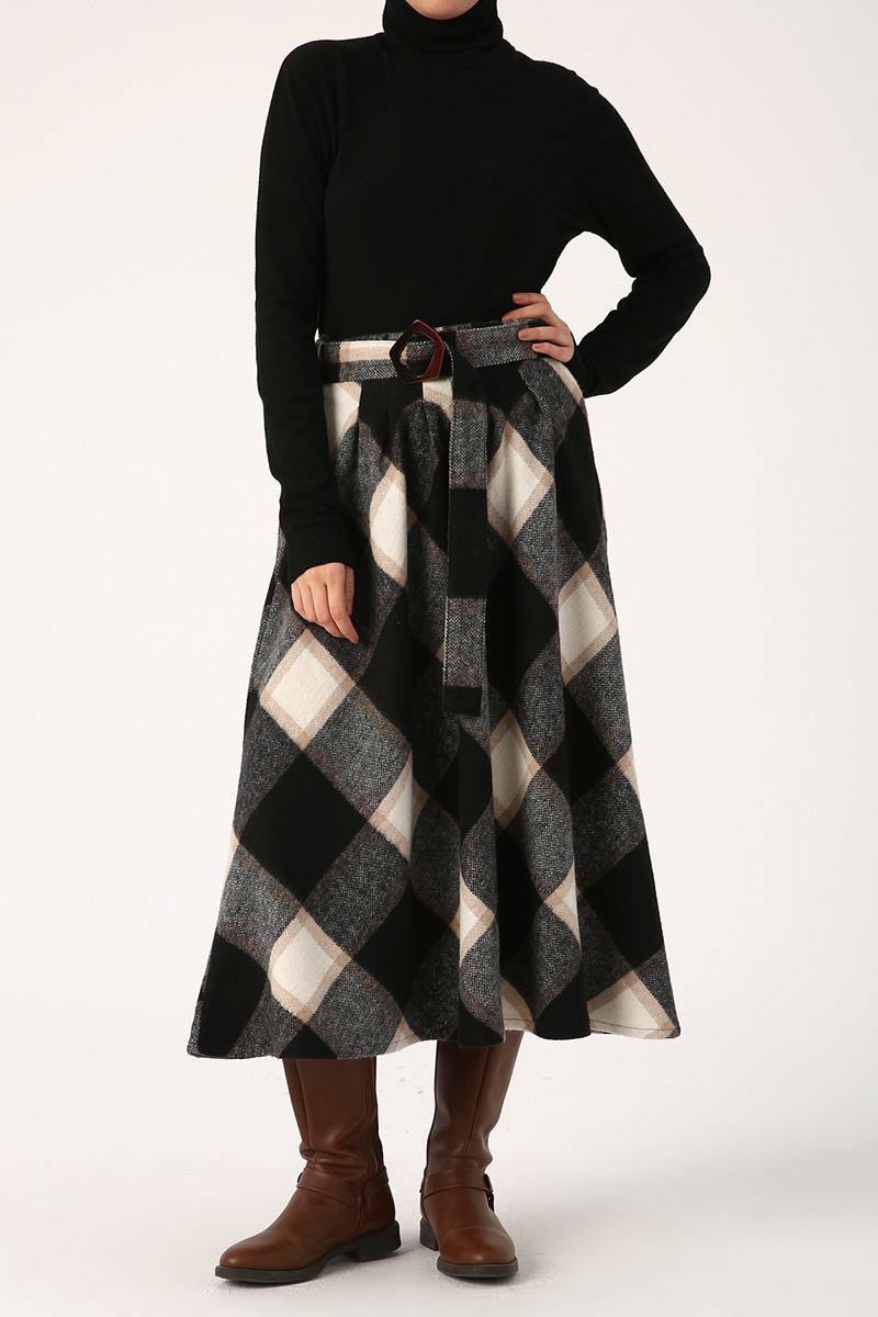 Lumberjack Plaid Belt Skirt