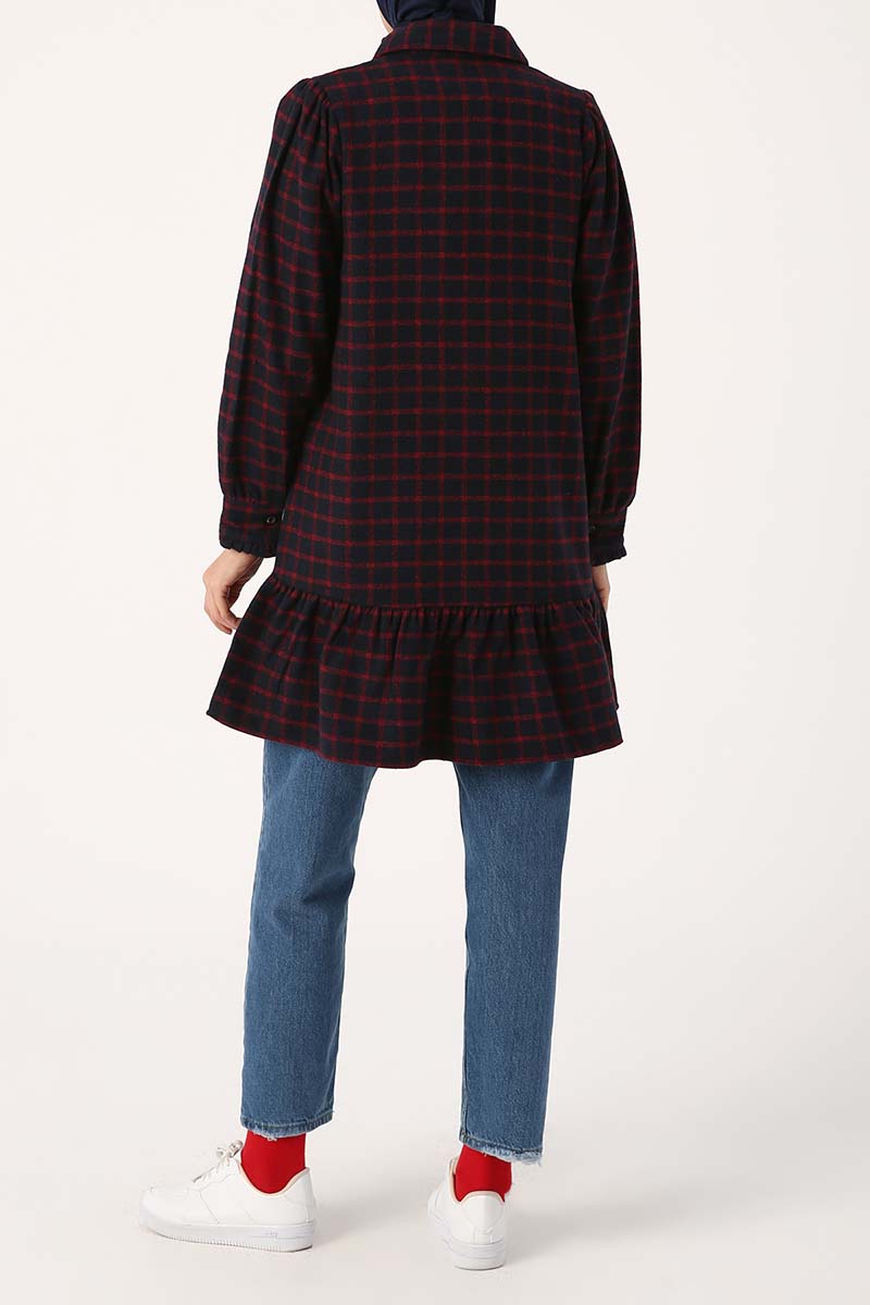 Plaid Buttoned Tunic