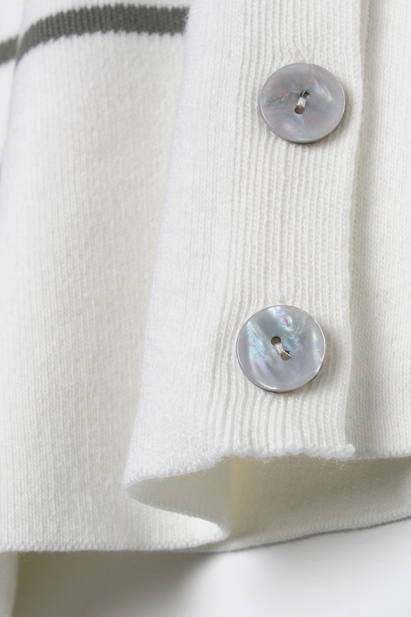 Button Front Stripe Knitwear Cardigan
