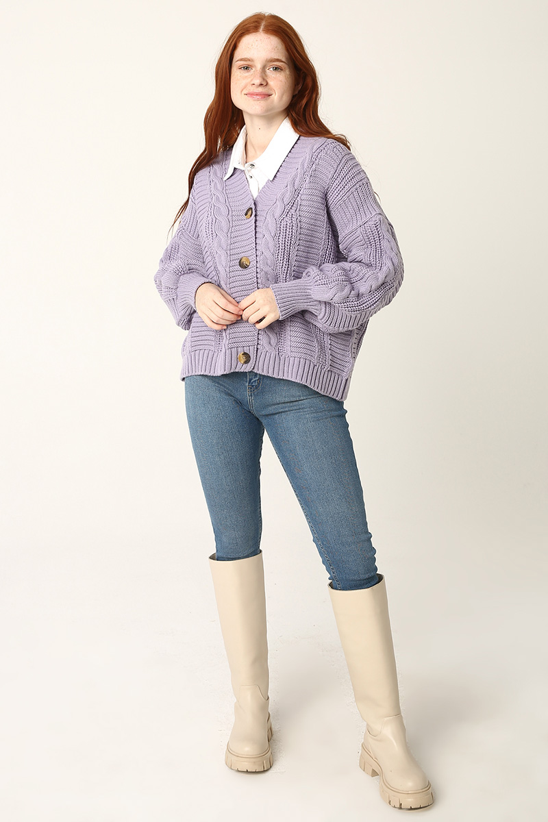 Button Front Knit Cardigan
